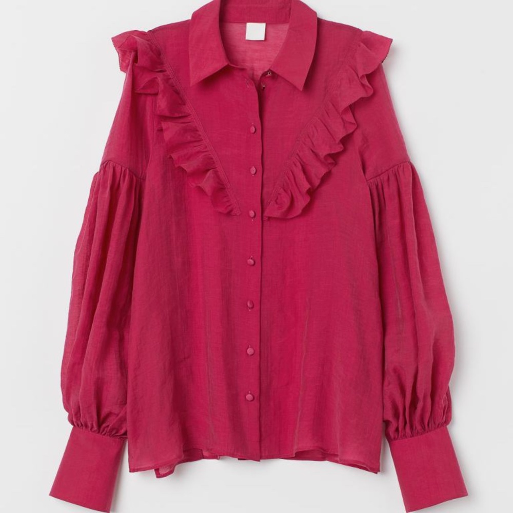 LOOKING FOR H&M LYOCELL- BLEND BLOUSE DARK RASPBER